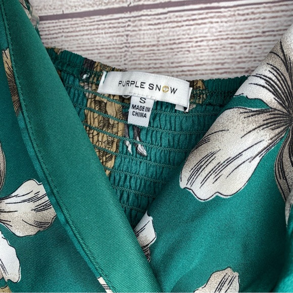 Purple Snow green floral dress - Picture 5 of 8